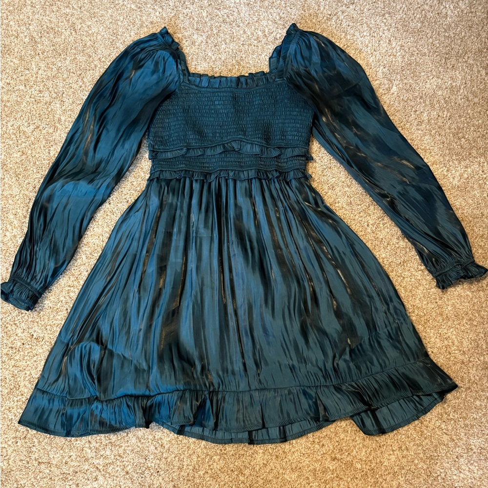 Umgee Blue Smocked Dress